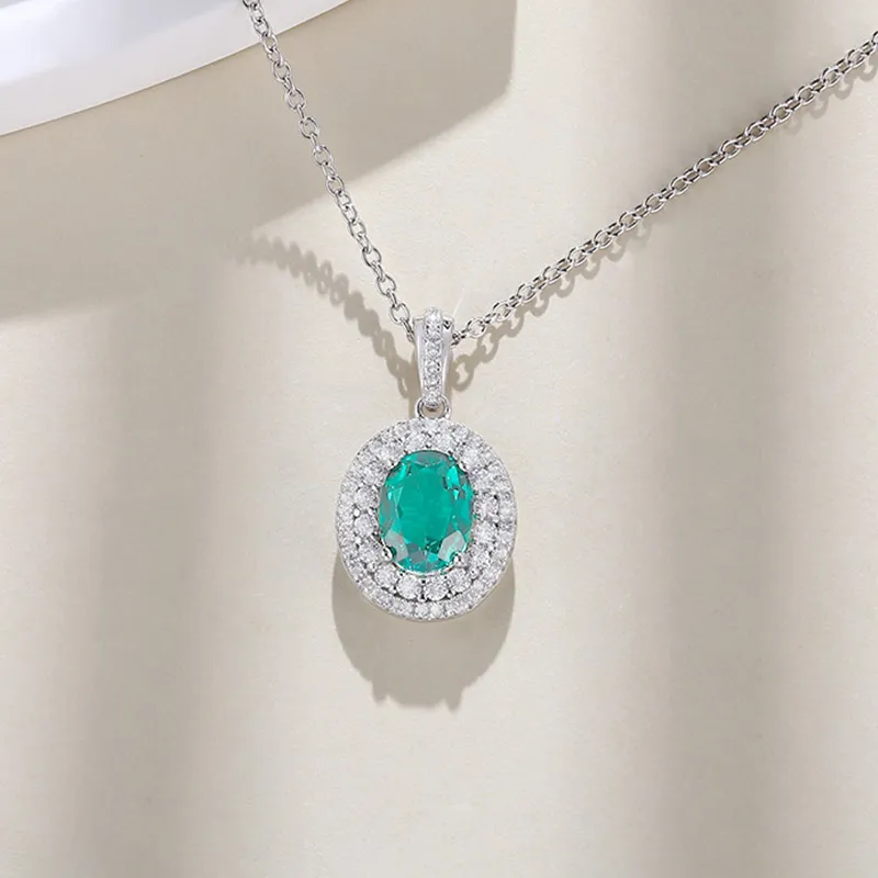 ATTAGEMS 925 Sterling Silver Artificial Gemstone Necklaces Women's-4