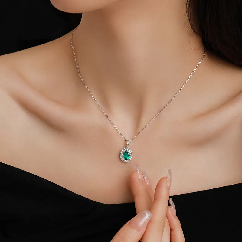 ATTAGEMS 925 Sterling Silver Artificial Gemstone Necklaces Women's-2