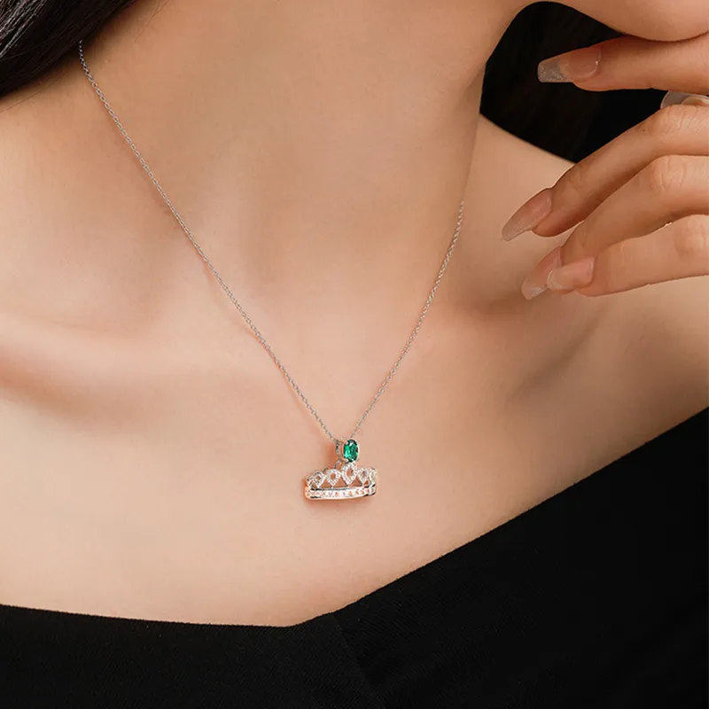 ATTAGEMS 925 Sterling Silver Artificial Gemstone Necklaces Women's-1