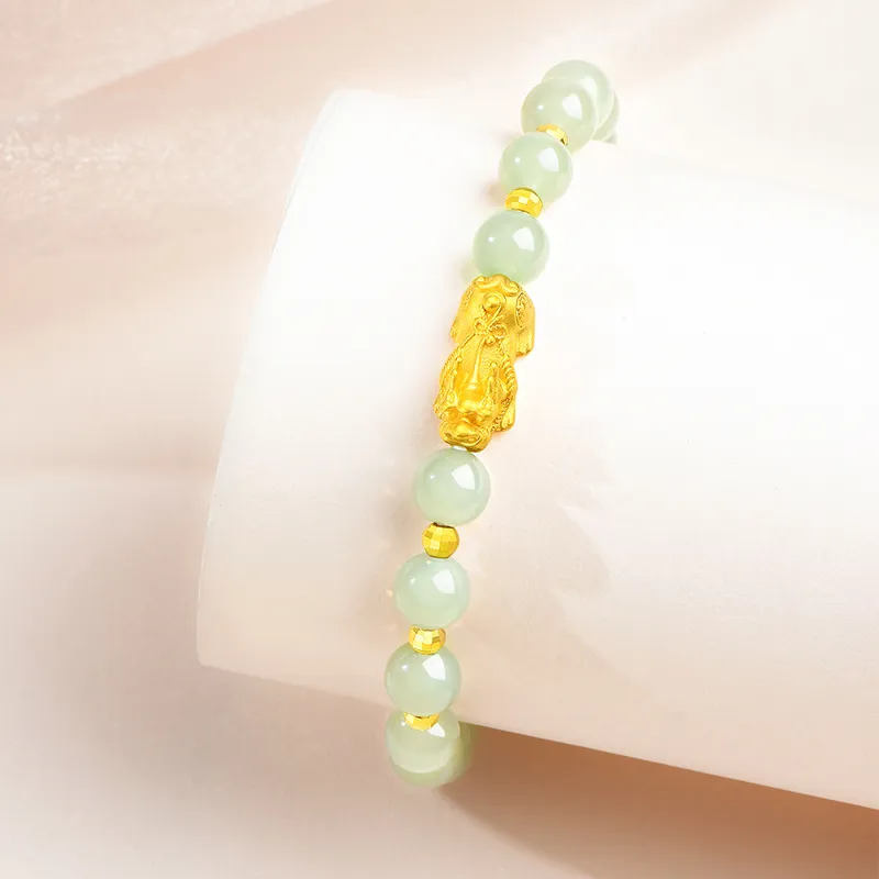 Dragonsign Hetian Jade Bracelets White Jade/Pale Greenish-White Jade Unisex-9