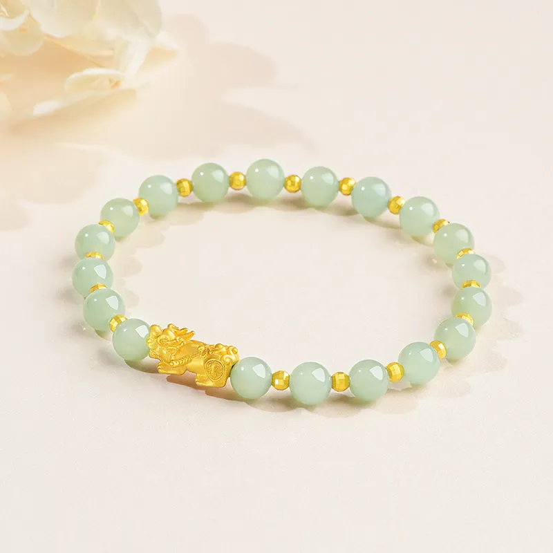 Dragonsign Hetian Jade Bracelets White Jade/Pale Greenish-White Jade Unisex-4