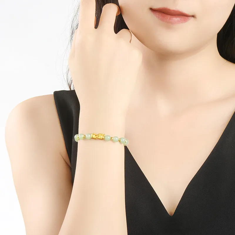 Dragonsign Hetian Jade Bracelets White Jade/Pale Greenish-White Jade Unisex-7
