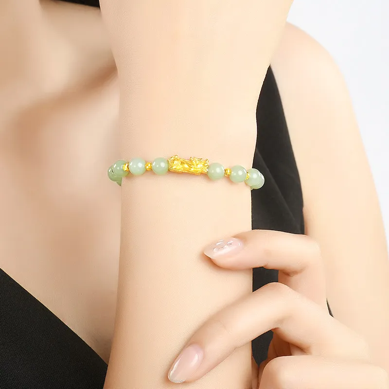 Dragonsign Hetian Jade Bracelets White Jade/Pale Greenish-White Jade Unisex-2