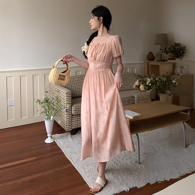 TEME Short Sleeved Dress Women's Pink-3