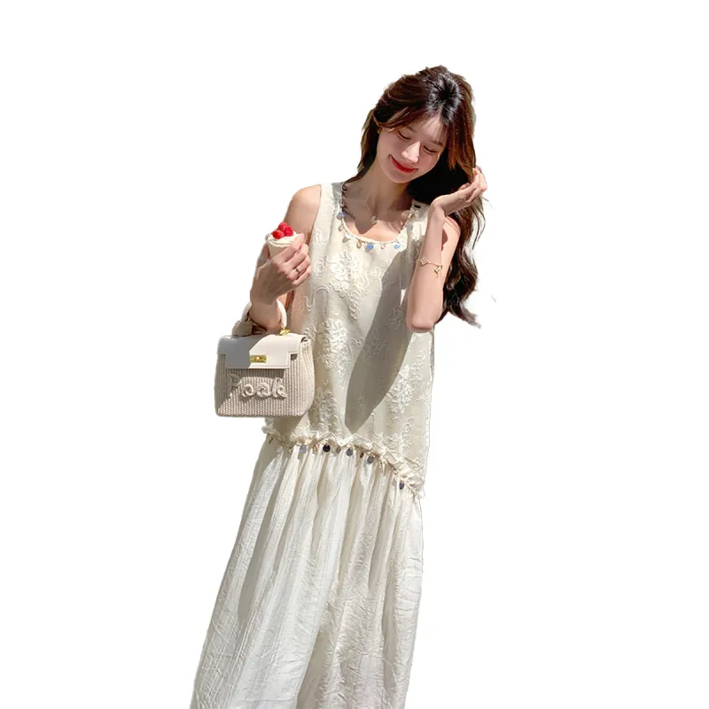 TEME Sleeveless Dress Women's Ecru-2