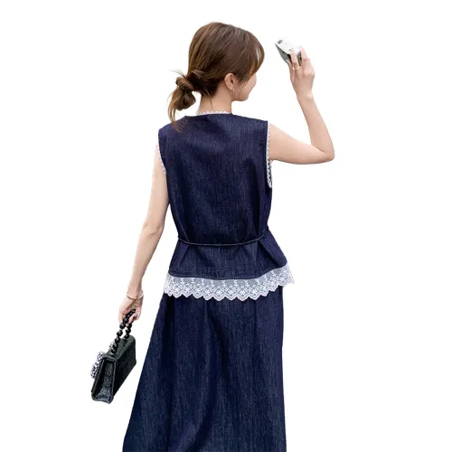 TEME Skirt Set Women's Denim Blue