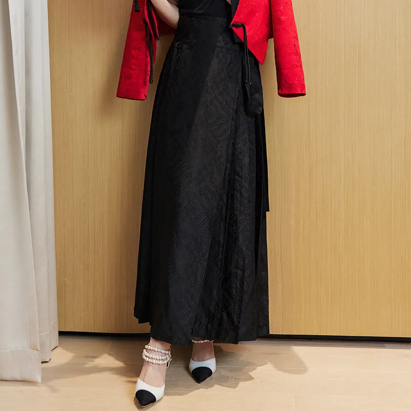 TEME Casual Long Skirts Women's Phantom Night Black-5