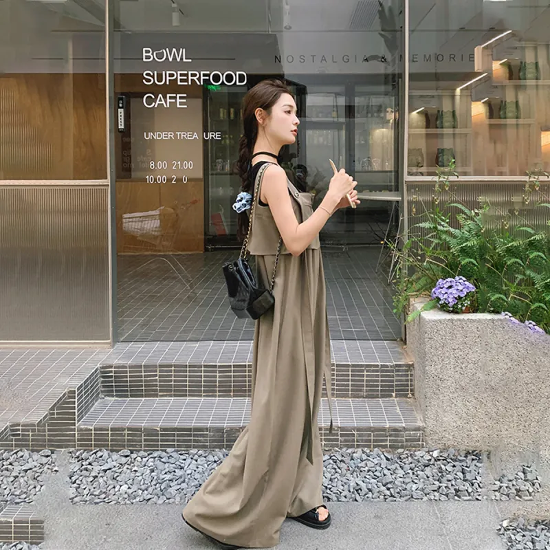 TEME Overalls Women's Khaki Gray-4