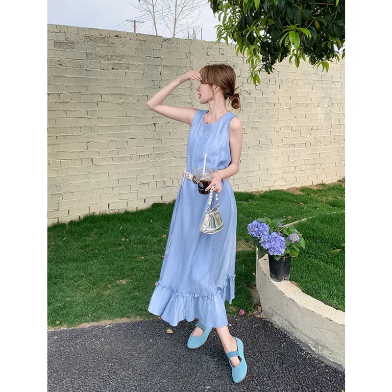 TEME Sleeveless Dresses Women's Blue-1