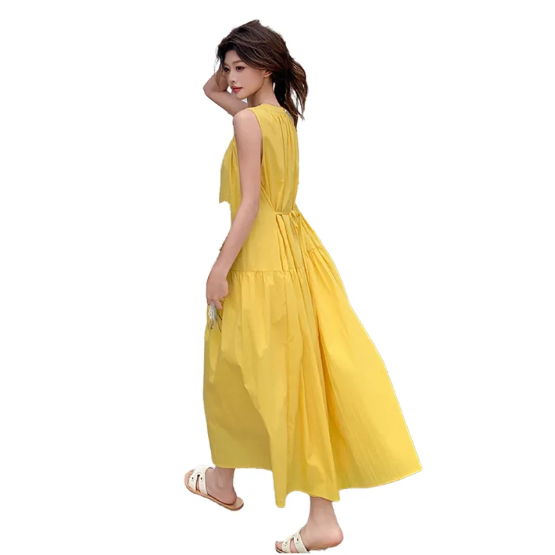 TEME Sleeveless Dresses Women's Yellow-2