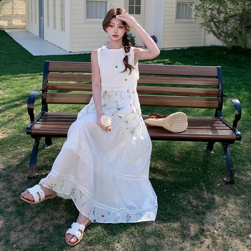 TEME Sleeveless Dresses Women's White-4