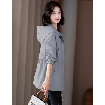TEME Trench Coat Women's Aqua Blue