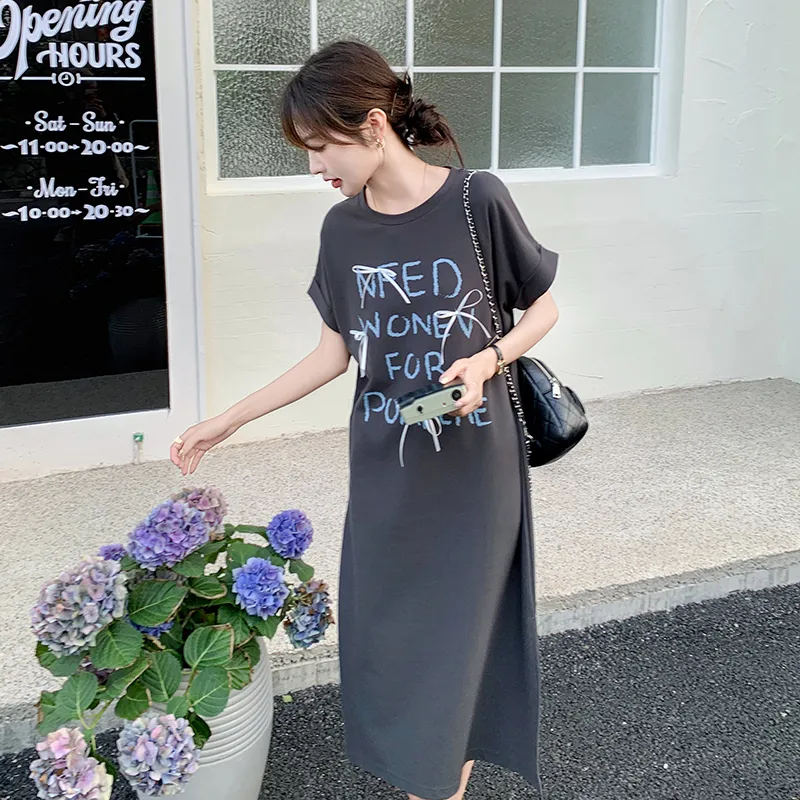 TEME Short Sleeved Dress Women's Gray-3