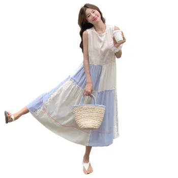 TEME Sleeveless Dresses Women's Blue White