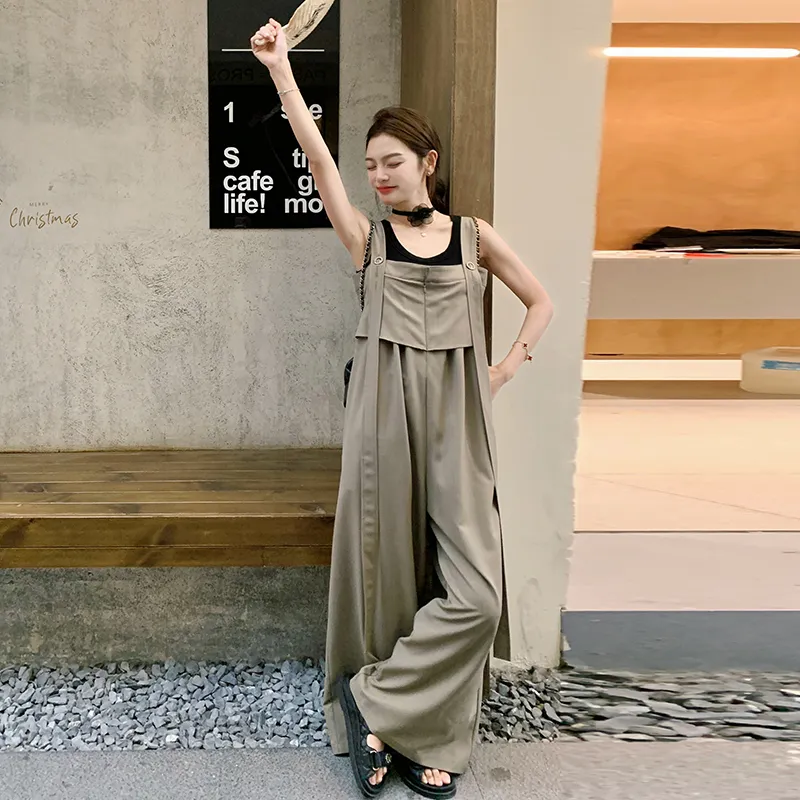 TEME Overalls Women's Khaki Gray-2