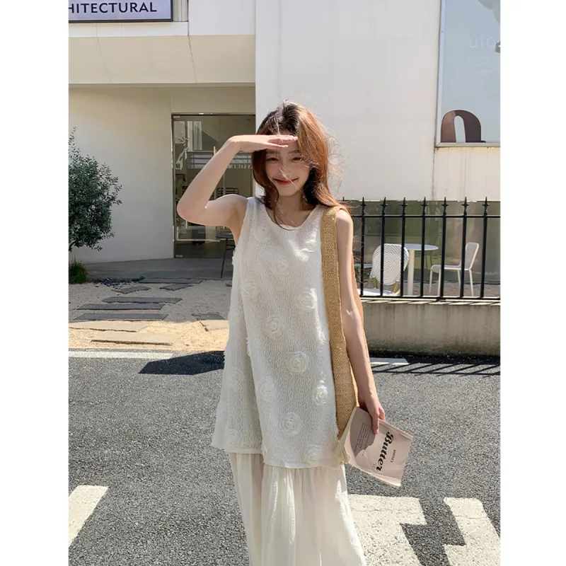 TEME Sleeveless Dresses Women's White-3