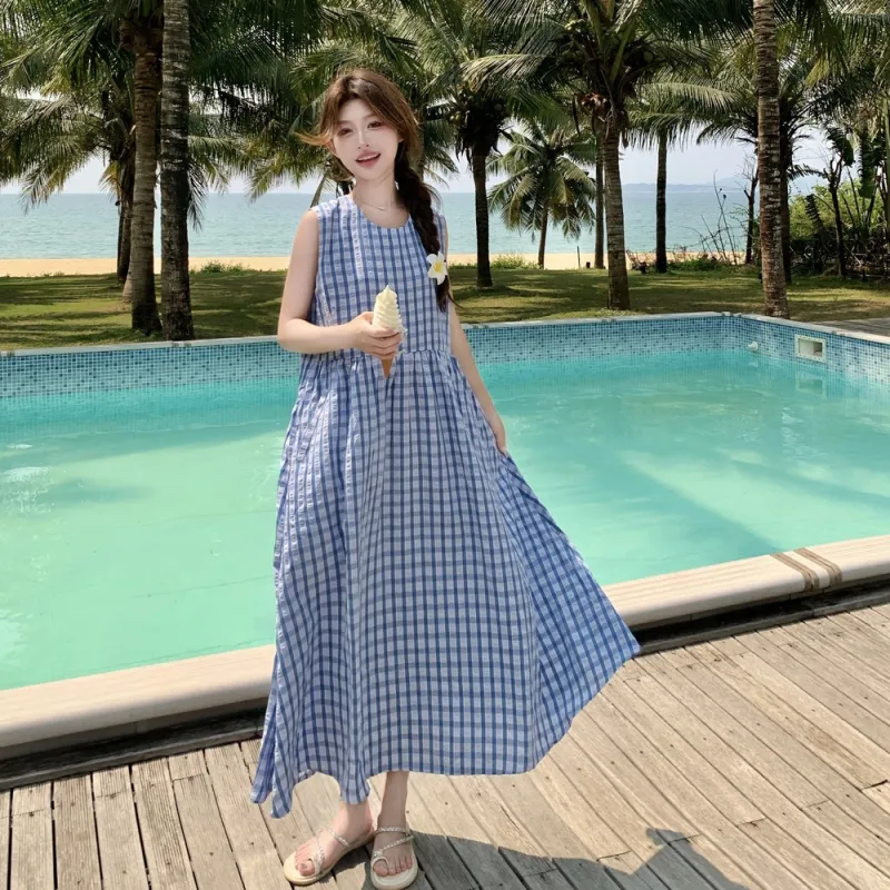 TEME Sleeveless Dresses Women's Blue-2
