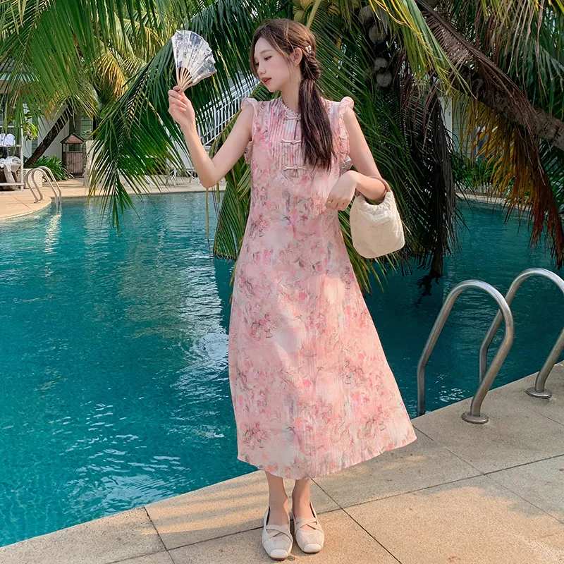 TEME Sleeveless Dresses Women's Pink-4