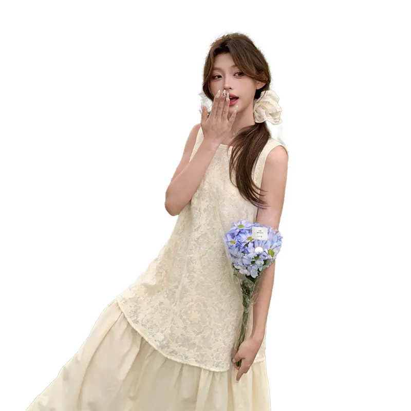 TEME Sleeveless Dresses Women's Beige Apricot-2