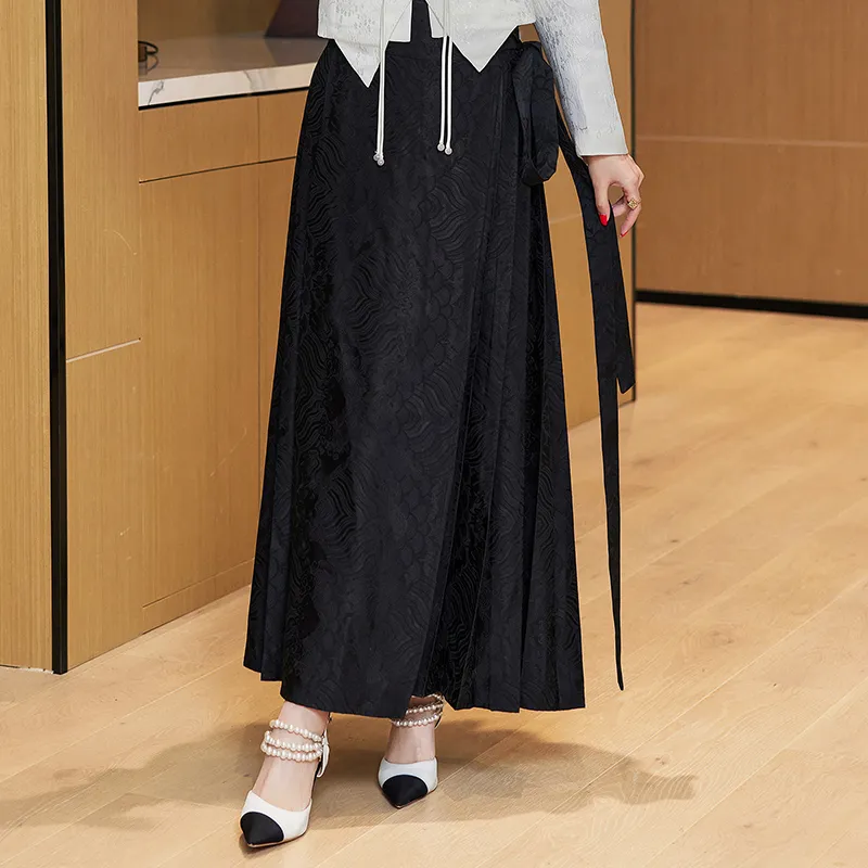 TEME Casual Long Skirts Women's Phantom Night Black-2