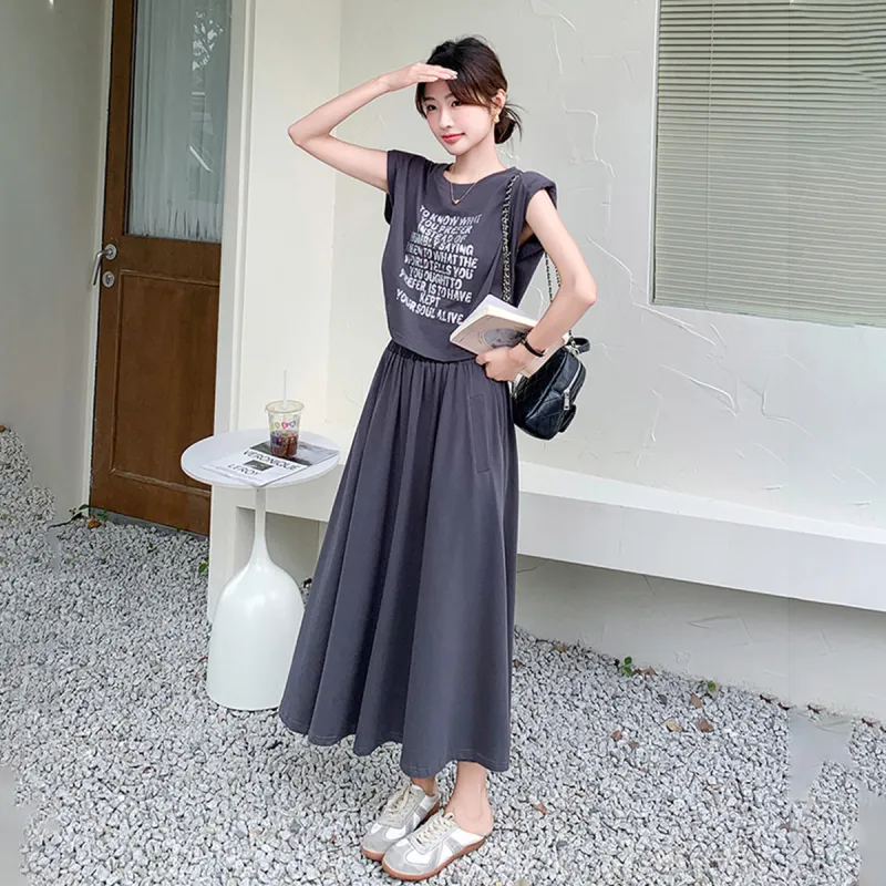 TEME Two Piece Skirt Sets Women's Gray-5