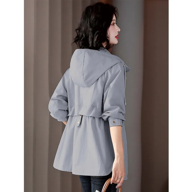 TEME Trench Coat Women's Aqua Blue-2