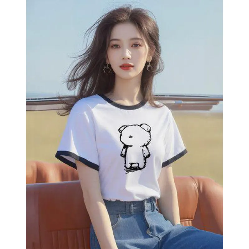 TEME T Shirt Women's White & Black-2