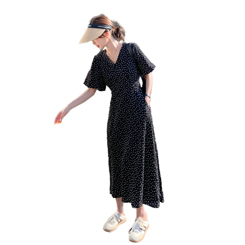 TEME Short Sleeved Dress Women's Black-1