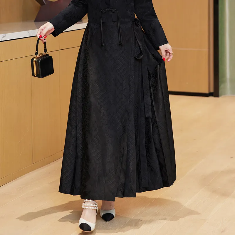 TEME Casual Long Skirts Women's Phantom Night Black-3