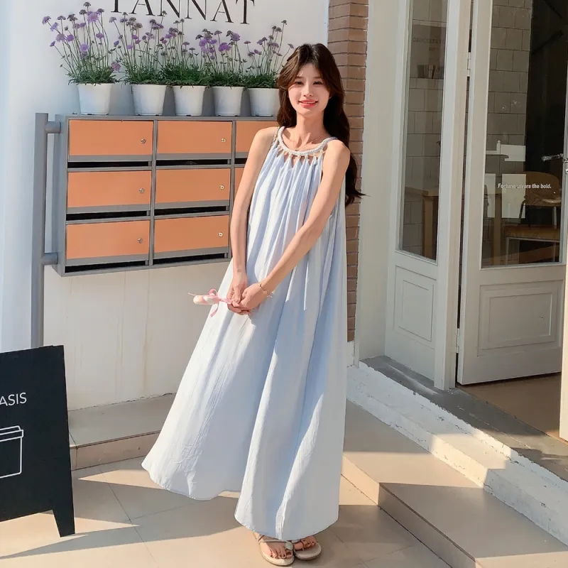 TEME Sleeveless Dress Women's Light Blue-1