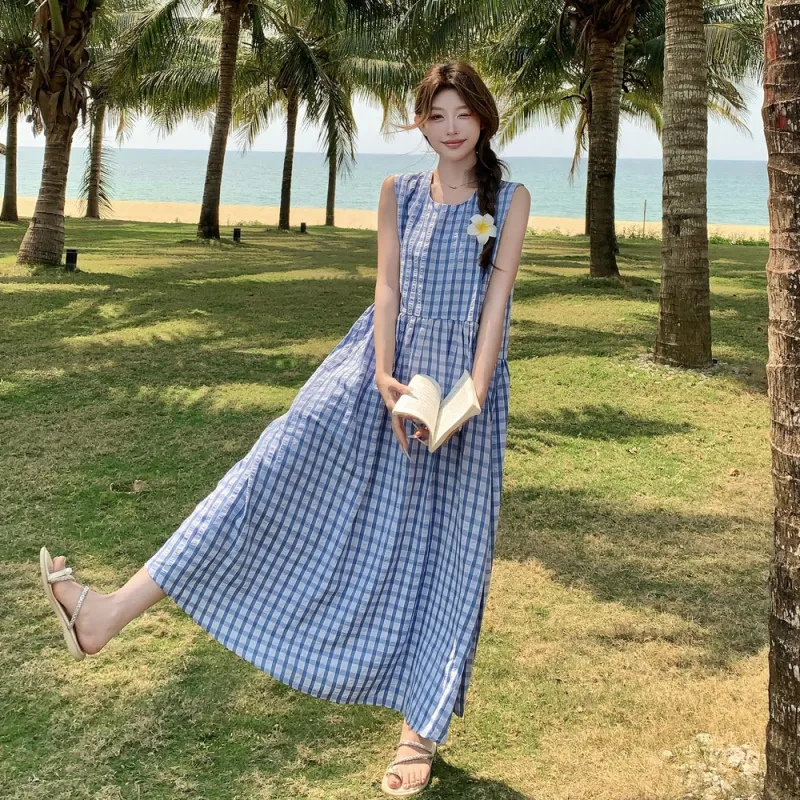 TEME Sleeveless Dresses Women's Blue-3