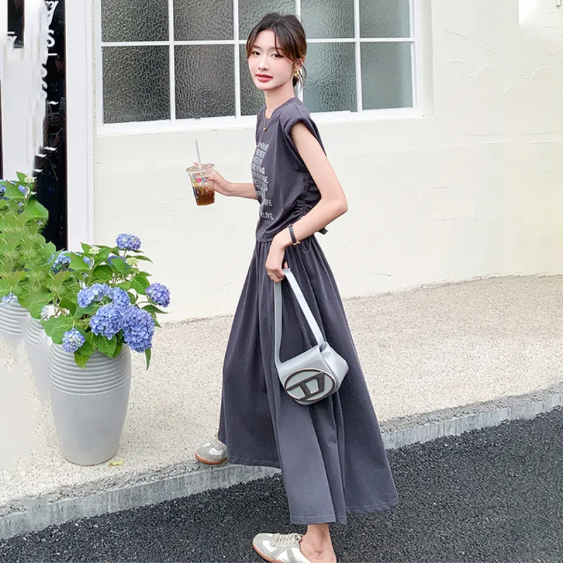 TEME Two Piece Skirt Sets Women's Gray-2