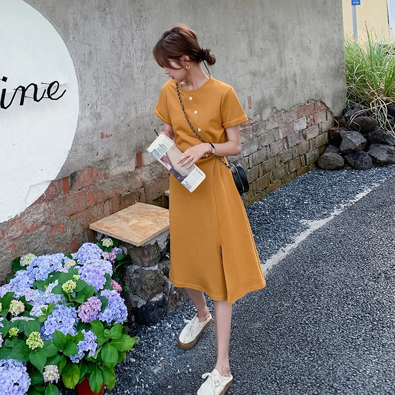 TEME Short Sleeved Dress Women's Yellow-2