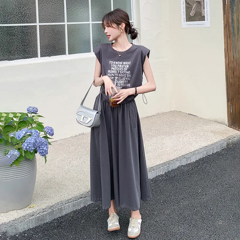 TEME Two Piece Skirt Sets Women's Gray-3