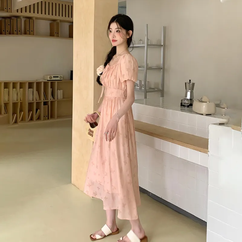 TEME Short Sleeved Dress Women's Pink-4
