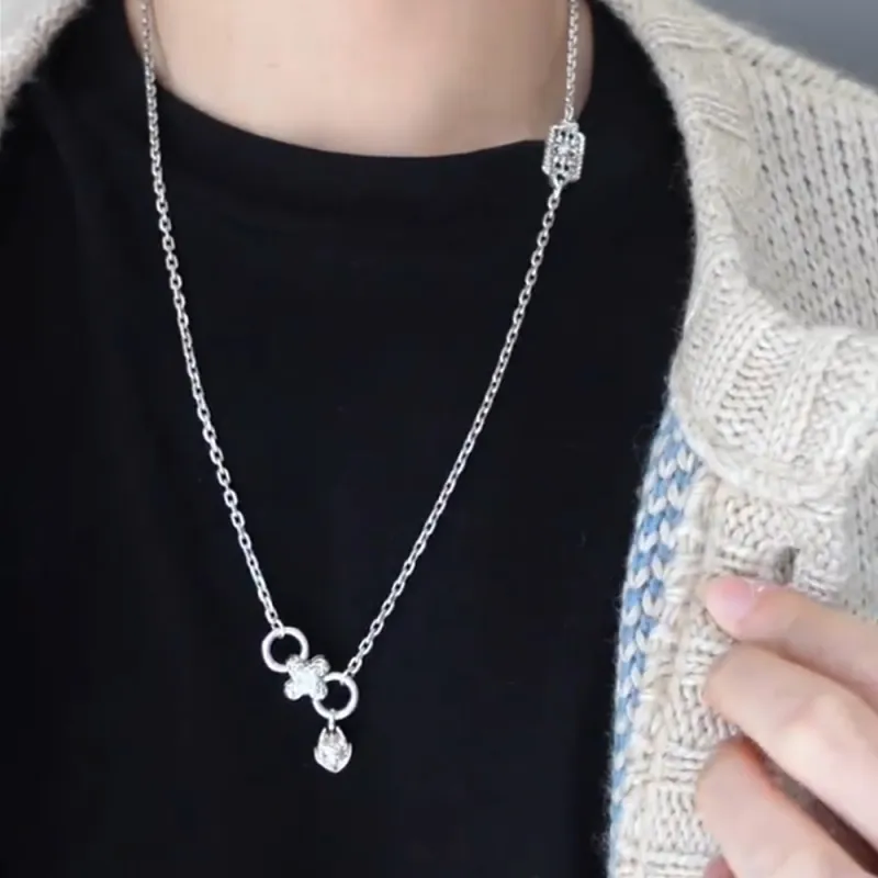 Ah Bo Ci De 925 Sterling Silver Necklaces Unisex-3