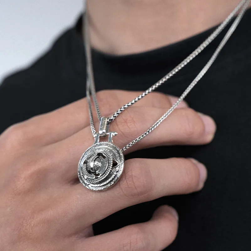 Ah Bo Ci De 925 Sterling Silver Necklaces Unisex-6