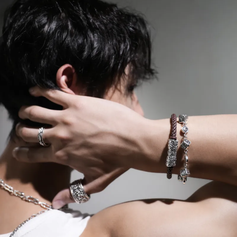Ah Bo Ci De 925 Sterling Silver Wristbands Unisex-2