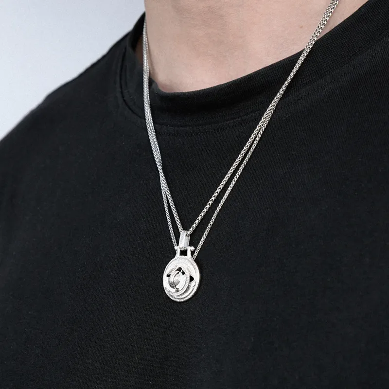 Ah Bo Ci De 925 Sterling Silver Necklaces Unisex-5