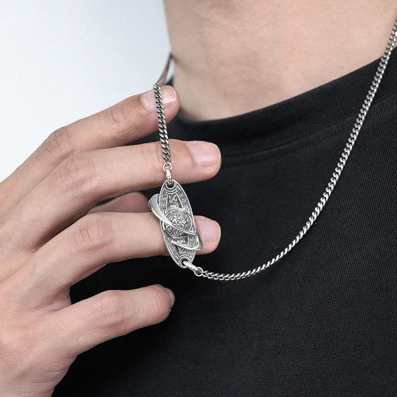 Ah Bo Ci De Wilderness Party 925 Sterling Silver Necklaces Unisex-2