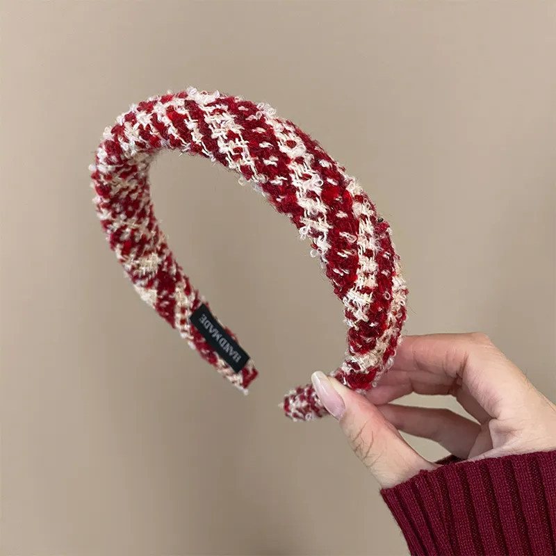 GUEXY Plush Headbands Women's Coffee/Red/Gray-7