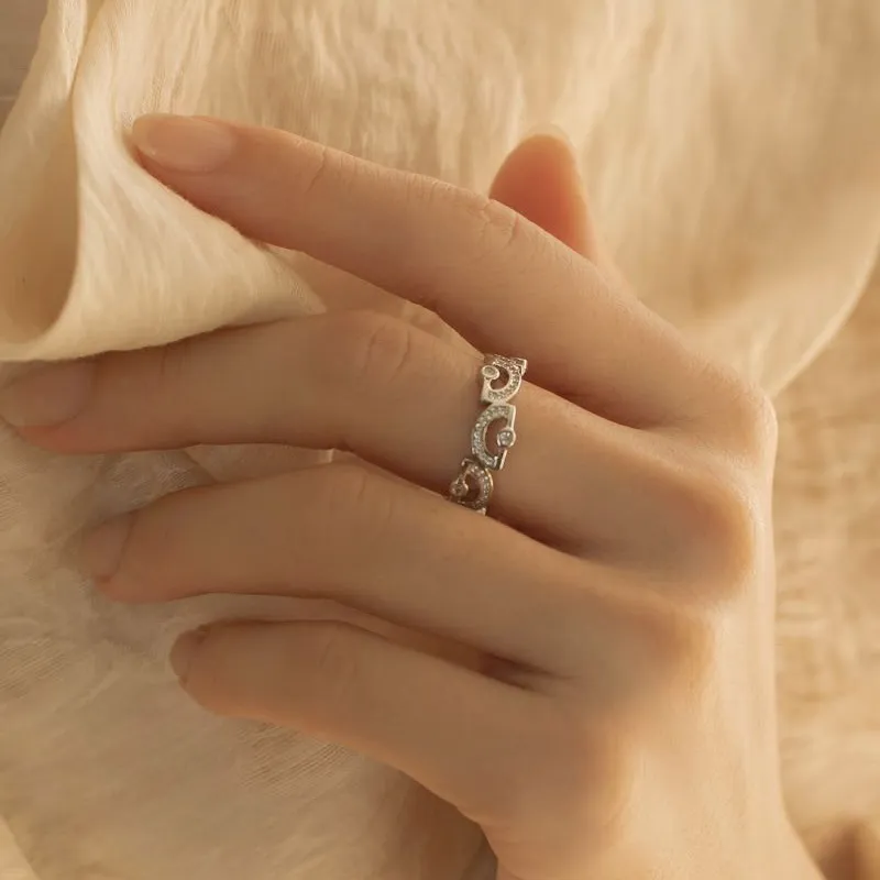 Bi disc 925 Sterling Silver 18K Gold Plated Rings Women's Silver-2