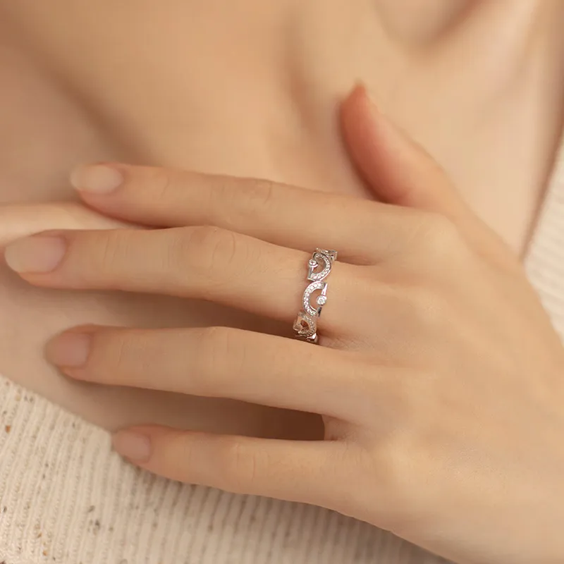 Bi disc 925 Sterling Silver 18K Gold Plated Rings Women's Silver-1