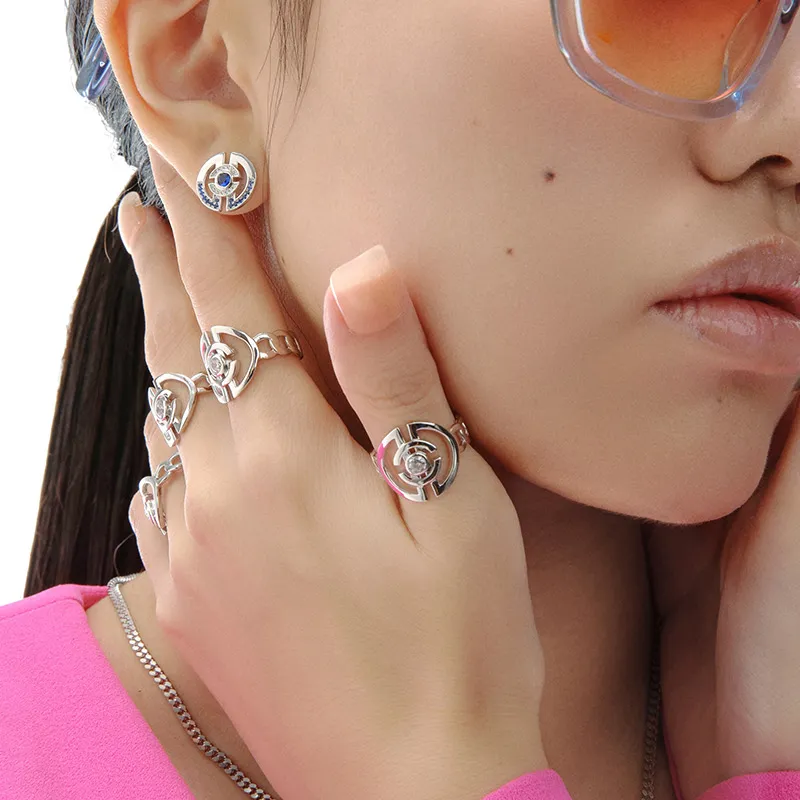 Bi disc S925 Silver Rings Unisex-5