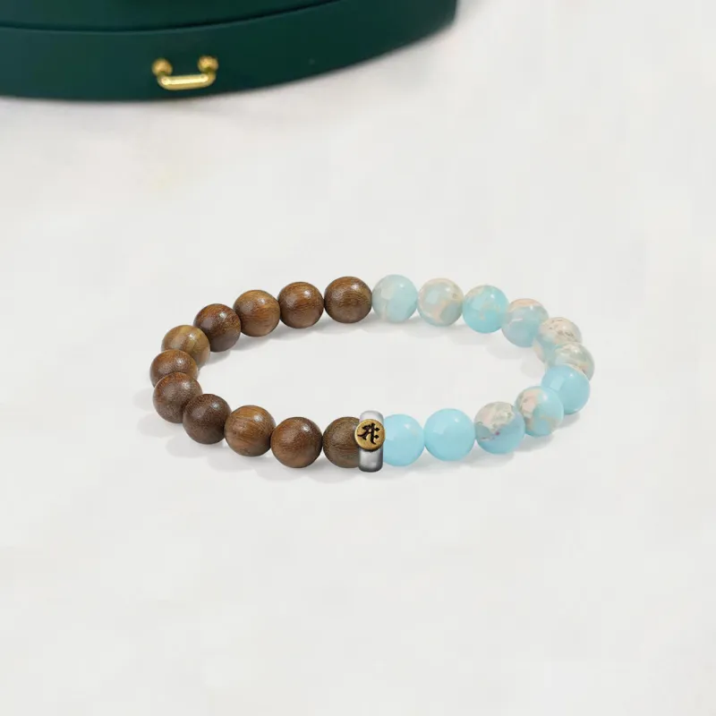 Jinghua Record Green Sandalwood Wooden Bracelets Unisex-9
