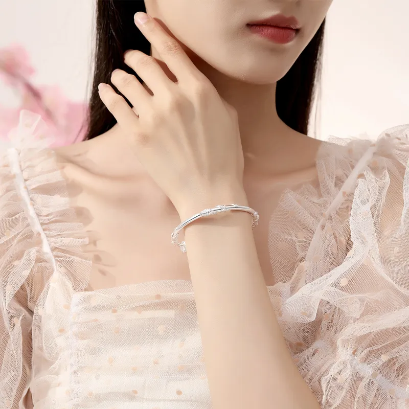 Jinghua Record 999 Fine Silver Bangles Unisex-5