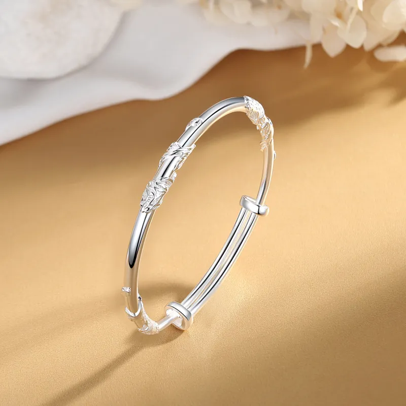 Jinghua Record 999 Fine Silver Bangles Unisex-4