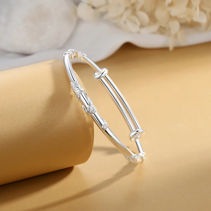 Jinghua Record 999 Fine Silver Bangles Unisex-2
