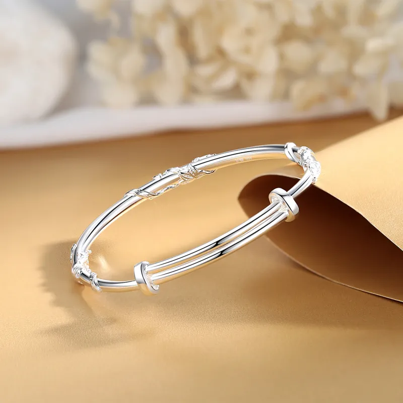 Jinghua Record 999 Fine Silver Bangles Unisex-1