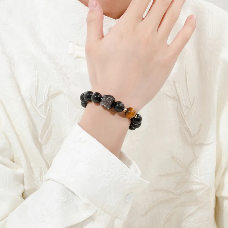 Jinghua Record Ebony Wooden Bracelets Unisex-6